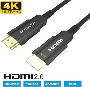 HDMI Fiber Optical 4Kx2K@60Hz Cable,Ultra HD High Speed 18Gbps,Compliant with HDMI 2.0 HDCP2.2 Slim Flexible HDMI Optical Cable (20 Meter)