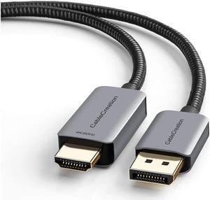 Active DP to HDMI Cable HDR 4K@60Hz 2K@144Hz 1080P@144Hz CableCreation 8FT Unidirectional DisplayPort to HDMI Monitor Cable DP 1.4 to HDMI 2.0 Braided Support Eyefinity Multi-Display Alumium