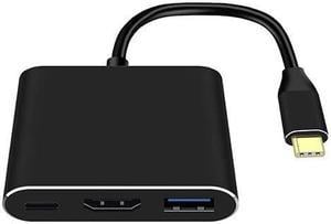 USB C/Type C to HDMI Adapter, Thunderbolt 3 to HDMI 4K Adapter, USB-C Digital AV Multiport Adapter for Mac/ MacBook/iPad Pro/ S20/S10+/Projector with USB 3.0 Port and PD Quick Charging Port Black