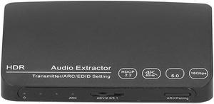 HDMI Splitter, HDMI Audio Extractor Switch, Bluetooth 5.0/4K/60HZ Analog Stereo R/L Audio Extractor Compatible with Dolby HD/DTS HD/Dolby Atoms/Dolby AC3/DTS/LPCM (HDCN0052M1)