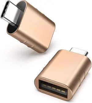 USB C to USB Adapter Pack of 2 USB C Male to USB3 Female Adapter Compatible with MacBook Pro 2021 iMac iPad Mini 6/Pro MacBook Air 2022 and Other Type C or Thunderbolt 4/3 Devices Space Gold