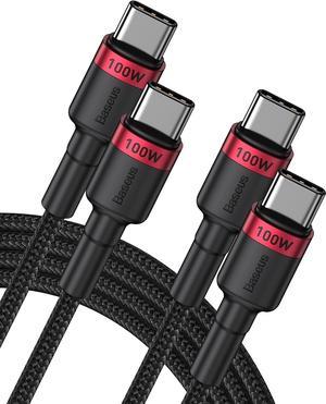 Baseus USB C Cable 2Pack 66ft66ft 100W PD 5A QC 40 Fast Charging USB C to USB C Cable Nylon Braided Type C Cable for Samsung S21 S20 Note 20 iPad Pro MacBook Pro Google Pixel etcRed