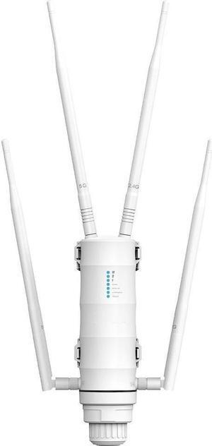 AC1200 Outdoor WiFi Extender with Passive POE Wireless High Power Outdoor Weatherproof Wi-Fi Range Repeater Access Point, Dual Band 2.4GHz 5GHz, 4x7dBi Detachable Antenna