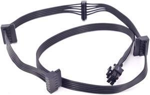 6Pin Male 1 to 4 SATA 15Pin PCIe Power Supply Cable GPU Minning Cable for RMX RMi SF CS CX HXi TX Serial PSU RM650X RM750X/850X/650i/750i SF450/600/750 CS450M/550M/650M/750M