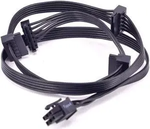 PCIe GPU 6Pin Male 1 to 4 SATA 15Pin Power Supply Cable Minning Cable for RM HX AXi Serial PSU RM450 RM550 RM650 RM750 RM850 HX650 HX750 HX850 HX1200 AX760i AX860i AX1200i
