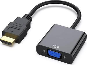 HDMI to VGA, Gold-Plated HDMI to VGA Adapter (Male to Female) Compatible for Computer, Desktop, Laptop, PC, Monitor, Projector, HDTV, Chromebook, Raspberry Pi, Roku, Xbox and More - Black