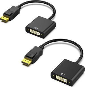 DisplayPort to DVI DVI-D Single Link Adapter, Display Port to DVI Converter Male to Female Black 2-Pack