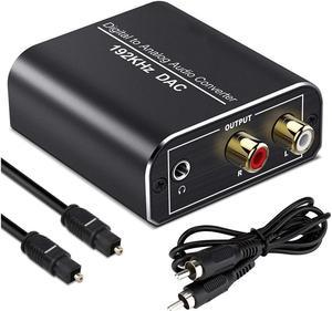 Digital to Analog Audio Converter-192kHz Aluminum Optical to RCA with Optical &Coaxial Cable. Digital SPDIF TOSLINK to Stereo L/R and 3.5mm Jack DAC Converter for PS4 Xbox HDTV DVD Headphone