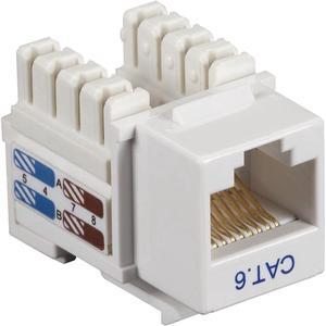 CAT6-50Pack CAT6 Keystone Jack - Unshielded, RJ45, White, 50-Pack