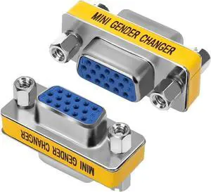 BUCIER VGA Coupler, 2 Pack VGA SVGA Connector 15 Pin Female to Female Mini Gender Changer Adapter