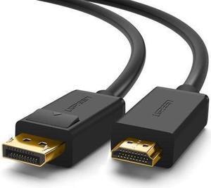 BUCIER UGREEN 4K UHD DP to HDMI Male to Male Displayport to HDMI Video Cable DisplayPort to HDTV Monitor Cable Support Audio for HP ,HTC VIVE Virtual Reality System and DP Enabled Devices  5 ft.