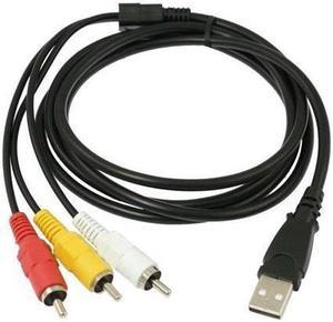 BUCIER 3-RCA to USB AUX ADAPTER AUDIO VIDEO AV CONVERTER CABLE CORD LINK RGB