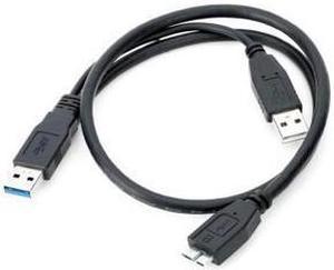 BUCIER USB3.0 A Male to Micro USB 3.0 Y cable with Extra Power for Mobile HDD 0.5M