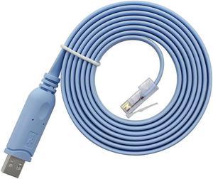 BUCIER USB to RJ45 Console Cable,5FT(1.5M) USB A Male to RJ45 Male  for Routers, Switches,Serves and More,FTDI  Console Cable