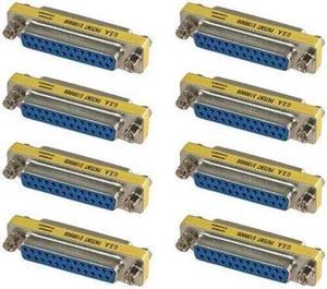 BUCIER 8 PCS DB25 25-Pin Serial Female to Female Mini Gender Changer Coupler Adapter