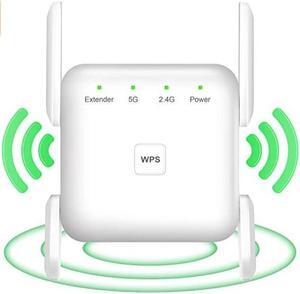 BUCIER WiFi booster, 1200Mbps WiFi Extenders Signal Amplifier for Home, 360° Full Coverage WiFi Booster, 2.4G 5G Dual Band WiFi Repeater WPS One Key Setup,WiFi Booster and Signal Amplifier(white)