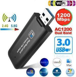 BUCIER 1pcs USB 3.0 AC1200 802.11ac WiFi Wireless Adapter 1200Mbps Dual Band Wireless USB Adapter WiFi Network Receiver Adapter 3D11