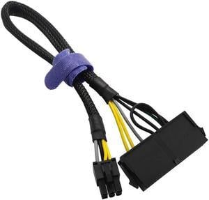 BUCIER 24 Pin to 6 Pin ATX PSU Power Adapter Cable for D-ell Motherboard with 6 Pin Port 13.3-inch(34cm)