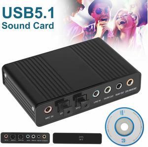 BUCIER 6 Channel 5.1 Optical SPDIF Sound Card USB Audio Output Adapter External for PC