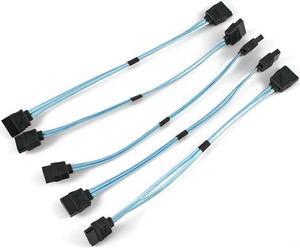 BUCIER 5 Pieces of 8" inches (20cm) Ultra Thin Straight to Straight SATA Cable