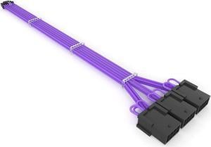 BUCIER 16Pin Cable,PCIE GPU Cables,Sleeved 12vhpwr PSU Extension Cable,Mini 12+4 Pin Connector for RTX 3090Ti,4070Ti 4080,4090 Graphics Card Power Supply 16AWG  Purple