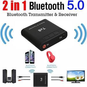 BUCIER Bluetooth 5.0 Transmitter Receiver 2 In1 Audio Transmitter Car Bluetooth Receiver Repeater Dongles For Pc Computer Window