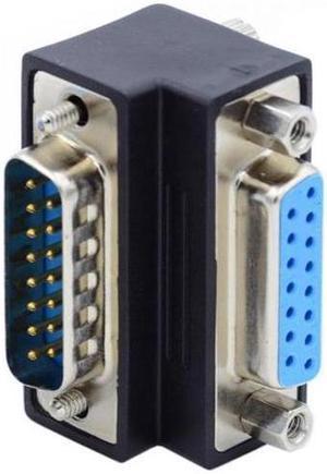 BUCIER Down 90 Degree Angled DSUB D-subminiature 15pin Male to Female Extension Adapter DB Connector