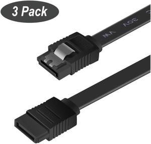 BUCIER SATA Cable III 3 Pack 6Gbps Straight HDD SDD Data Cable with Locking Latch 16 Inch(40cm) for SATA HDD, SSD, CD Driver, CD Writer