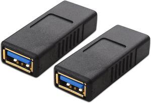 BUCIER 2-Pack USB 3.0 Coupler USB Female to Female Adapter Gender Changer