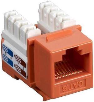 BUCIER CAT6 Value Line Keystone Jack, Orange, 25-Pack