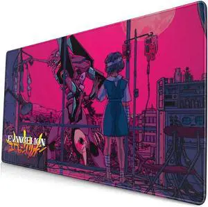 BUCIER Kawaii Anime Neon Genesis Evangelion Mouse Pad 15.8x29.5 in Multipurpose Waterproof Mousepad Desk Mat for Gamer Office Home, Black