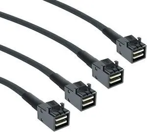 BUCIER 12G Internal Mini SAS HD SFF-8643 to SFF-8643 Cable, with Sideband, 100-Ohm, 0.5-m(1.64ft), 2 Pack