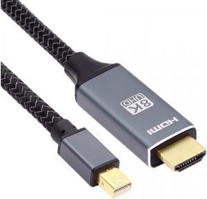 BUCIER Mini DisplayPort 1.4 Source to HDMI 2.0 Display 8K 60hz UHD 4K MINI-DP to HDMI Male Monitor Cable