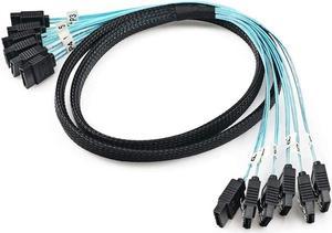 BUCIER High Speed 6Gbps 6pcs/Set Sata Cable SAS Cable for Server 0.5m