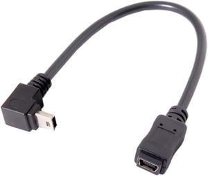 BUCIER 2pcs GPS Mini USB 5P 90 Degree Up Down Angled Male to Mini USB 5Pin Female Extension Cable