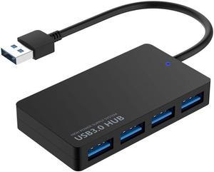 BUCIER 4-Port USB 3.0 Data Hub Compatible with MacBook Mac Pro/Mini iMac Surface Pro XPS Notebook PC USB Flash Drives Mobile HDD