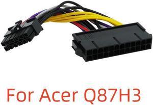 BUCIER 14cm 24Pin To 12Pin Power Cable ATX 24-Pin Female To 12-Pin Male PSU Converter Adapter For  Q87H3 18AWG Computer Accessories