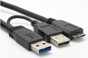 BUCIER HDD USB 3.0 Type A to Micro B Y Cable USB3.0 Data Cord For External Mobile Hard Drive Disk Data Cables 1M