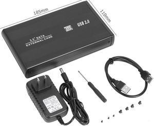 BUCIER 3.5 inch USB 3.0 To SATA Port Portable 5-Gbps External SSD Hard Drive Enclosure Compatible Operating System For Windows 98/SE(black )
