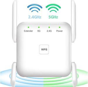 BUCIER WiFi Extender, Covers Up to 2152 Sq.ft and 20 Devices, Up to 1200Mbps Dual Band WiFi Range Extender, WiFi Booster to Extend Range of WiFi Internet Connection