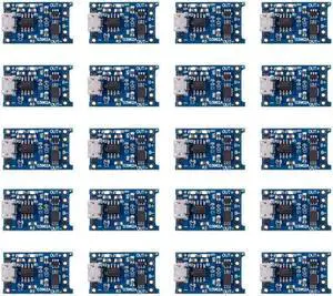 BUCIER 20PCS 18650 Lithium Protection Board TP4056 Charging Board Overcharge and Overdischarge Protection
