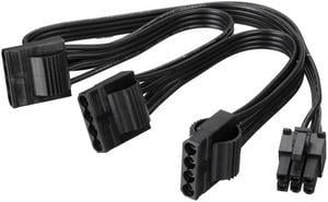 BUCIER 6Pin Male 1 to 3 IDE Female Power Supply Splitter Extension Cable for Molex 4Pin Port Multiplier