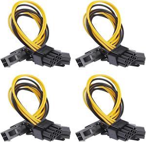 BUCIER 6 Pin PCIe - 2 x PCIe 8 (6+2) Pin 6PIN to Dual 8PIN Graphics Card PCI-e Express VGA Splitter Power Extension Cable (4 Pieces)