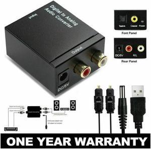 BUCIER 3.5mm Digital to Analog Audio Converter Adapter W/ Fiber Cable RCA Out optical