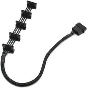 BUCIER 4-Pin IDE 1to 5 SATA SATA Power Cable Adapter Splitter Cables 18AWG Black Sleeved 40cm For PC Server