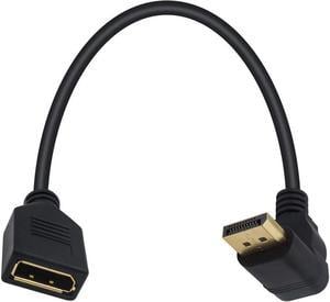 BUCIER Displayport Extension Cable 90 Degree Displayport Extender Up Angle Displayport Male to Female DP to DP Extension Adapter Cable Gold Plated 30 CM/12inch