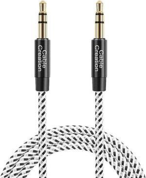 BUCIER 3 Feet Aux Cable 3.5mm Male to Male Auxiliary Audio Stereo Cord Compatible with Car Headphones iPods iPhones iPads Tablets Laptops Android Smart Phones& More 1M /Black & White
