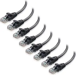 BUCIER 8-Pack Snagless Short Cat5e Ethernet Cable 1 ft (Cat5e Cable Cat 5e Cable) in Black BUCIER 8-Pack Snagless Short Cat5e Ethernet Cable 1 ft (Cat5e Cable Cat 5e Cable) in Black