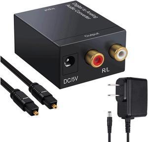 BUCIER Digital to Analog Audio Converter DAC and Optical SPDIF Toslink Coaxial to Analog Stereo L/R Converter, Audio Analog Converter with Optical Cable/Power Adapter for PS3 PS4 PS5 Xbox Roku