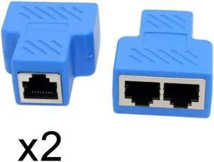 BUCIER RJ45 Cat6 8P8C STP UTP Plug To Dual RJ45 Splitter Network Ethernet Switcher Adapter Converter with Shield 2pcs